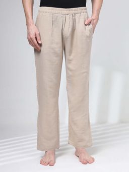 NEUDIS - Beige Cotton Solid Lounge Pant