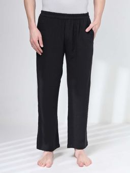 NEUDIS - Black Cotton Solid Lounge Pant