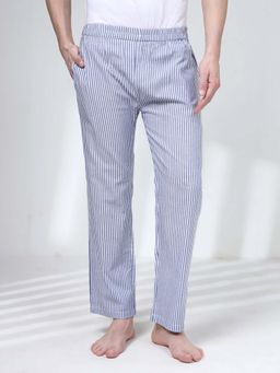 NEUDIS - Navy Blue Cotton Stripes Lounge Pant