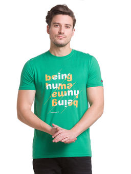 Being Human - Men Printed Green T-Shirt