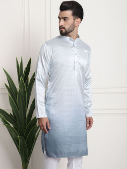 SOJANYA - Men Jacquard Silk Multi Shade Grey Colour Kurta
