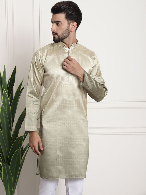 slim fit dress slacks Cream Gold Pinstripe Wedding Jacket – XPOSED main image 1