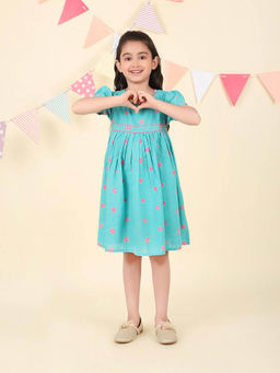 Fabindia - Blue Cotton Bandhani Dress