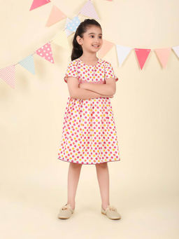 Fabindia - White Cotton Hand Block Printed Dress