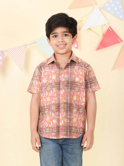 Fabindia - Pink Cotton Printed Shirt