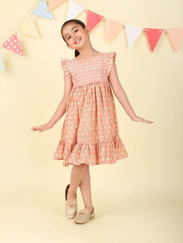 Fabindia - Pink Cotton Printed Dress