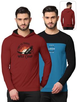 BULLMER - Printed Full Sleeve Sweatshirts For Men Multi-color (Pack of 2)