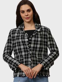 Campus Sutra - Black Checks Coat