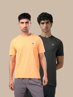 Technosport - Men Slim Fit Round Neck Sports T-Shirt (Pack Of 2)
