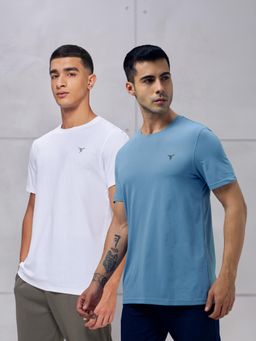 Technosport - Men Slim Fit Round Neck Sports T-Shirt (Pack Of 2)