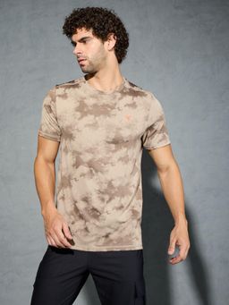 Technosport - Men Jacquard Slim Fit Round Neck Sports T-Shirt with Double Cool