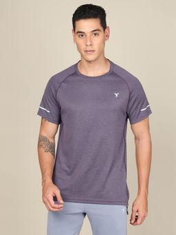 Technosport - Men Melange Slim Fit Round Neck Sports T-Shirt with Melange