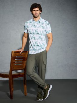 Technosport - Men Printed Slim Fit Polo Sports T-Shirt with Technocool+