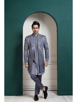 SMRITI - Silver Intricate Embroidered Sherwani and Kurta Set