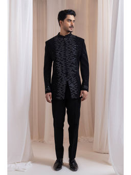 SMRITI - Black Treble Twilight Bandhgala and Pant Set