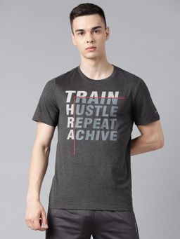 Alcis - Mens Grey & Black Anti Static Drytech Slim Fit Training Tee