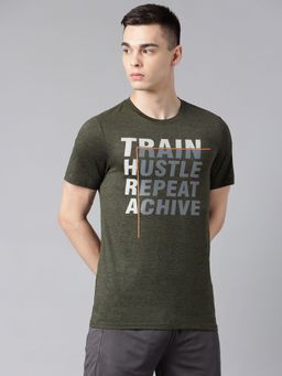Alcis - Mens Olive & Black Anti Static Drytech Slim Fit Training Tee