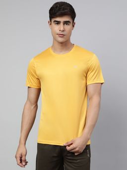 Alcis - Mens Yellow Anti Static Soft Touch Slim Fit Sports for All Round Neck T Shirt