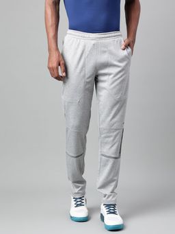 Alcis - Mens Light Grey Melange Anti Static Drytech Slim Fit Training Track Pants