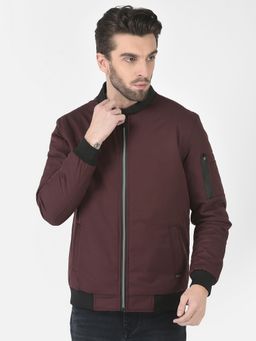CRIMSOUNE CLUB - Men Wine Stuffed Bomber Jacket