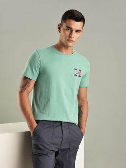 Tommy Hilfiger - Green Solid Regular Fit Cotton T-shirt