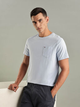 Tommy Hilfiger - Blue Solid Regular Fit Cotton T-shirt