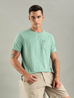 Tommy Hilfiger - Green Solid Regular Fit Cotton T-shirt