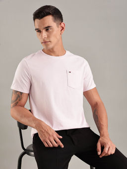Tommy Hilfiger - Pink Solid Regular Fit Cotton T-shirt