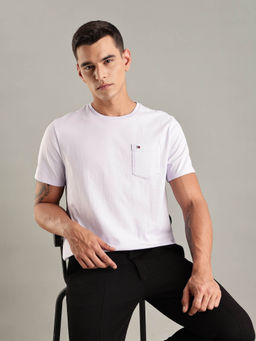 Tommy Hilfiger - Purple Solid Regular Fit Cotton T-shirt