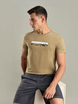 Tommy Hilfiger - Beige Graphic Regular Fit Cotton T-shirt