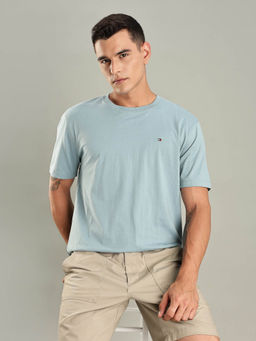 Tommy Hilfiger - Blue Solid Regular Fit Cotton T-shirt