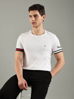 Tommy Hilfiger - White Colorblock Regular Fit Cotton T-shirt