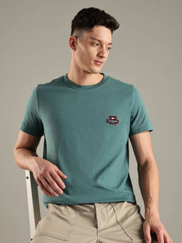 Tommy Hilfiger - Green Solid Regular Fit Cotton T-shirt