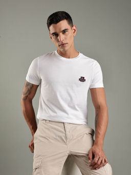 Tommy Hilfiger - White Solid Regular Fit Cotton T-shirt