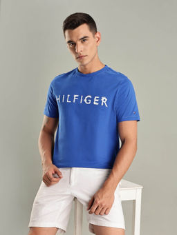 Tommy Hilfiger - Blue Logo Regular Fit Cotton T-shirt