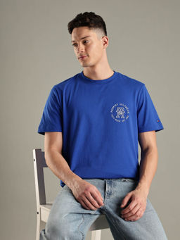 Tommy Hilfiger - Blue Logo Regular Fit Cotton T-shirt