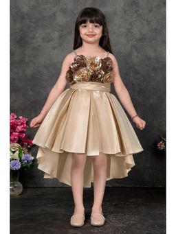 Lagorii - Gold Satin Embellished Dress