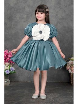 Lagorii - Teal Satin Embellished Dress