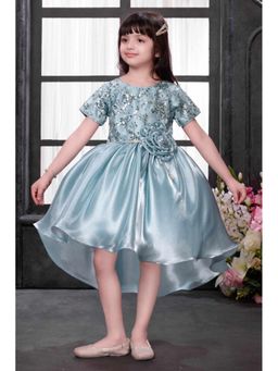 Lagorii - Blue Satin Embellished Dress