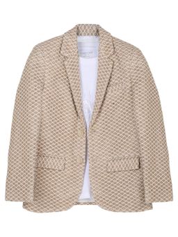 CHARCHIT - Khaki Cotton Blend Typography Blazer With T-Shirt