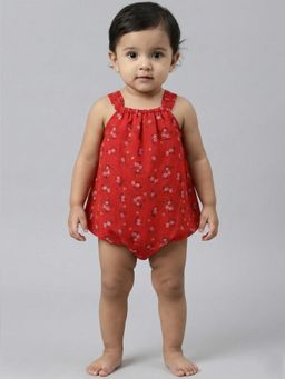 Creative Kids - Red Polyester Printed Onesie