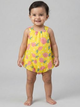 Creative Kids - Yellow Polyester Printed Onesie
