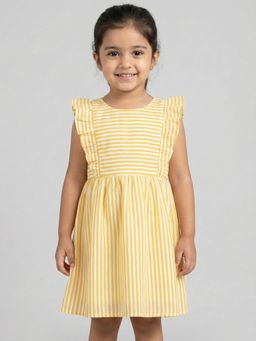 Creative Kids - Yellow Cotton Stripes Dress