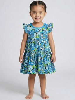 Creative Kids - Blue Rayon Floral Dress