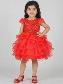 Creative Kids - Red Satin Embellished Dress