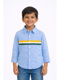 ZIP ZAP ZOOP - Blue Cotton Stripes Shirt