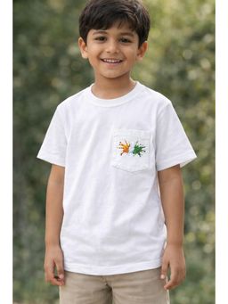 ZIP ZAP ZOOP - White Cotton Solid T-Shirt