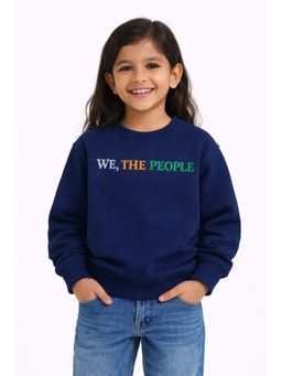 ZIP ZAP ZOOP - Navy Blue Cotton Typography Sweatshirt