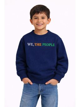 ZIP ZAP ZOOP - Navy Blue Cotton Typography Sweatshirt