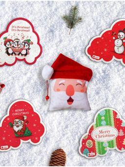 Indigifts - Christmas Gifts Christmas Quote Printed Fridge Magnet Santa Soft Toy